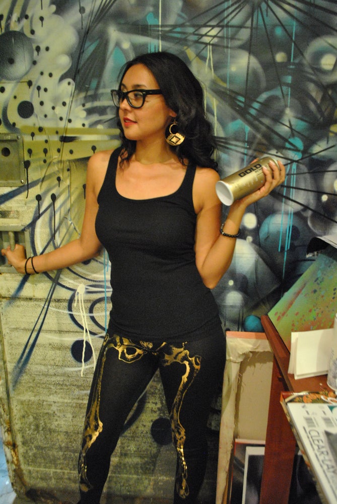 Skeleton Bone Leggings in Bone (White)